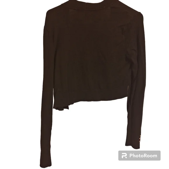 ❤White House Black Market Sweater Cropped Size: Medium Black with Gold Accents - Picture 3 of 4